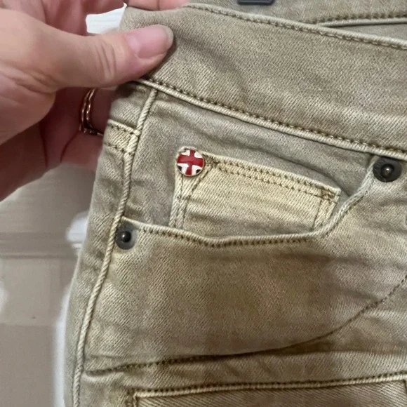 HUDSON Cargo Pants Khaki‎ Tan Zipper Pockets Moto Style Womens Size 23 - Picture 5 of 10